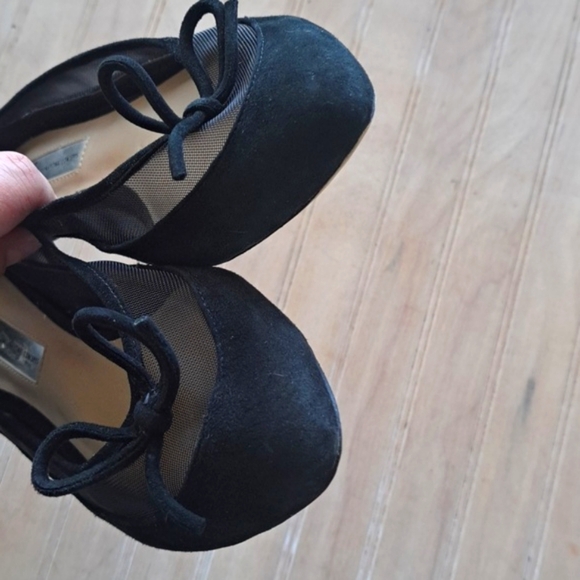 INC International Concept Corsica Suede Leather Mesh Bow Detail Pointy Toe Flat - Picture 8 of 10